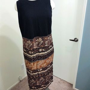 Vintage sleeveless dress with patterned pencil skirt - sz 20w